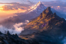 Fantasy Volcanic Mountains at Dawn