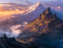 Fantasy Volcanic Mountains at Dawn