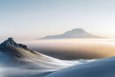 Minimalist Sunset Volcano Landscape